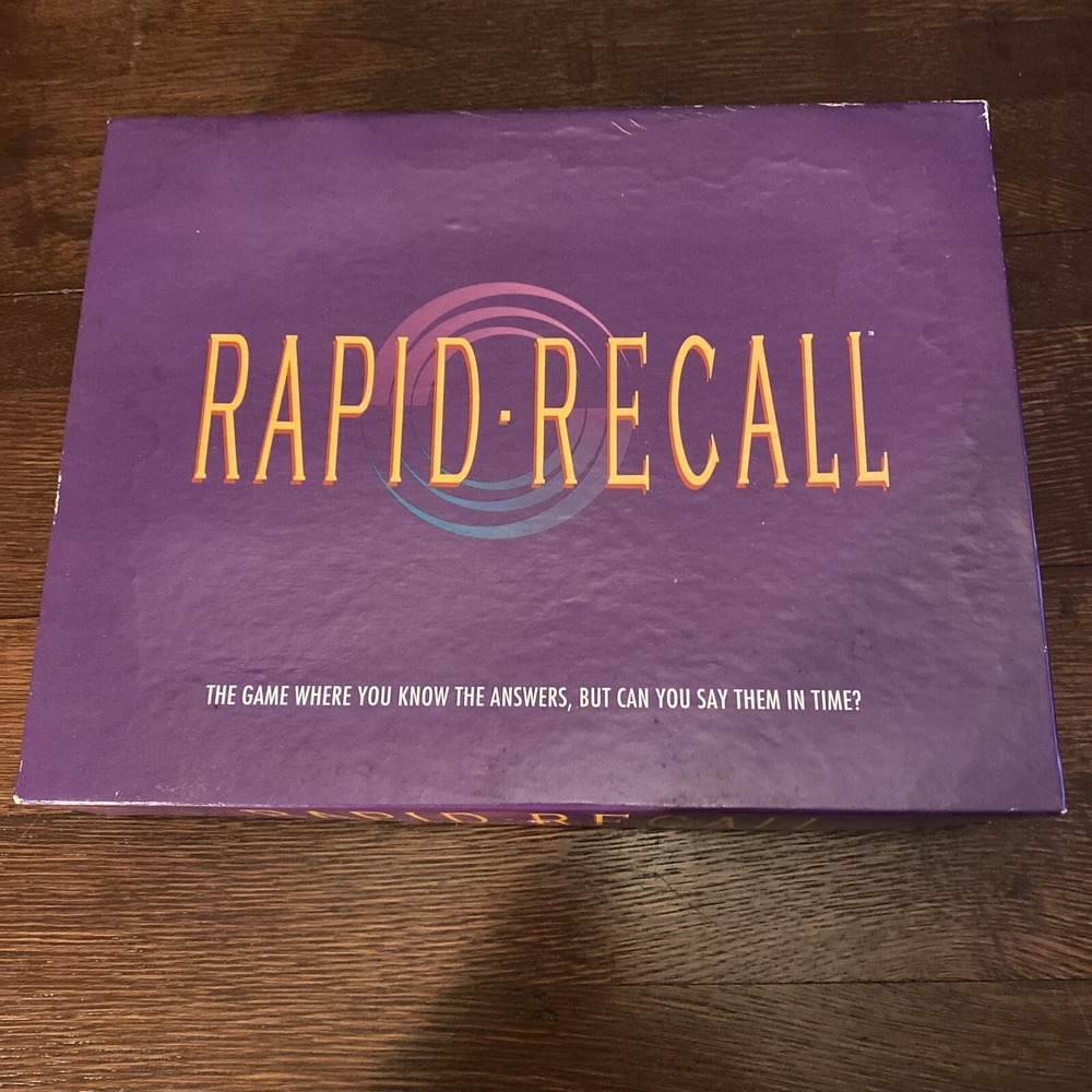 Rapid‎ Recall Party Game by Sterten Vintage 1993 Edition 100% Complete
